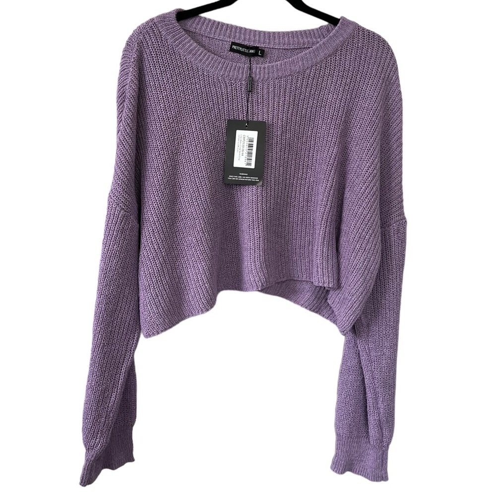 PrettyLittleThing Basic Crew Neck Crop Jumper Sweatshirt Large or Medium NWT